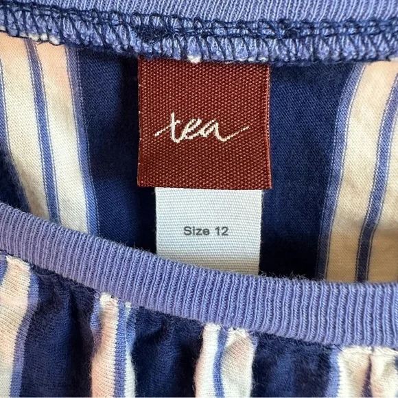 Tea Collection Striped A Line Sleeveless Cotton Dress Sz 12 - Picture 5 of 5